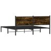 vidaXL Metal Bed Frame without Mattress Smoked Oak 183x213 cm