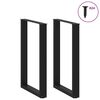 vidaXL Bar Table Legs U-Shaped 2 pcs Black 60x(90-91) cm Steel
