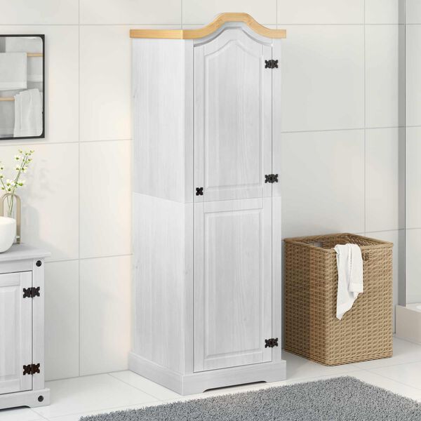 vidaXL Wardrobes with Shelf White 55 x 52 x 170 cm Solid Pine Wood
