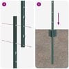 vidaXL Fence Posts Height Adjustable Manual 44 pcs Green 160 cm Steel