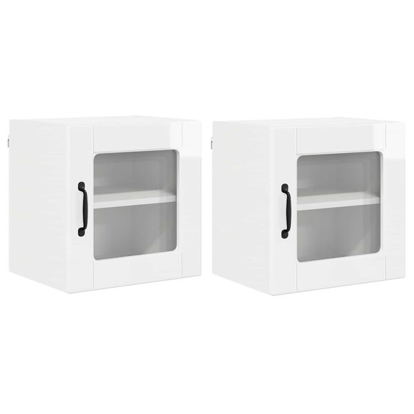 vidaXL Kitchen Cabinet 2 pcs High Gloss White 40 x 31 x 40 cm
