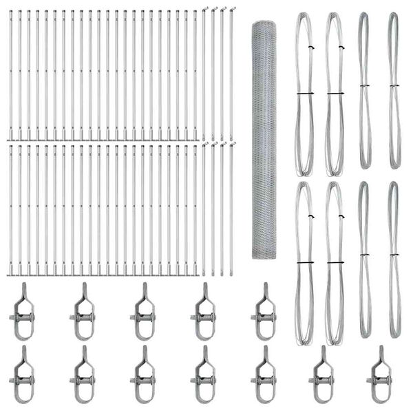 vidaXL Fence Post Silver 100 x 1.6 m (25 mm mesh) Steel