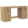 vidaXL Desk with Cabinet with Drawer Artisan Oak 154.5 x 50 x 75 cm