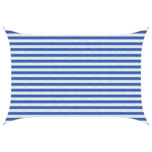vidaXL Sunshade Sail 2 x 3 m HDPE Rectangular Blue and White
