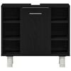 vidaXL Bathroom Furniture Set with Door 3 pcs Black 30 x 30 x 179.5 cm