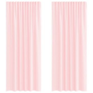 vidaXL Voile Curtains with Rod Pockets 2 pcs Light Pink