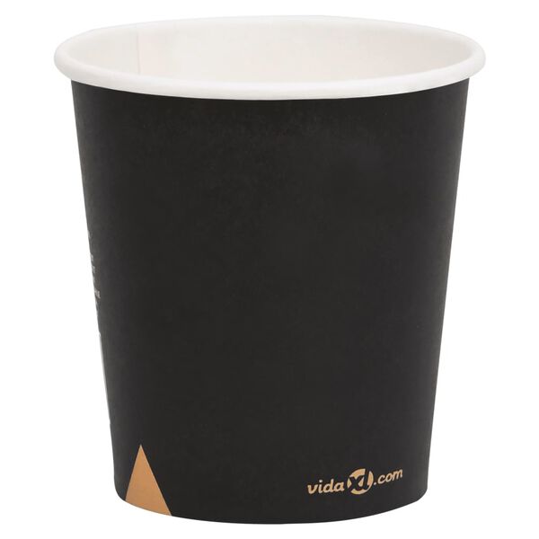 vidaXL Coffee Paper Cups 200 ml 100 pcs Black