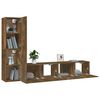 vidaXL 4 Piece TV Cabinet Set Smoked Oak Engineered Wood