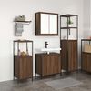 vidaXL Bathroom Furniture Set with Shelf 3 pcs Brown Oak and Black