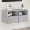 vidaXL TV Wall Cabinet Concrete Grey 60x30x30 cm Engineered Wood