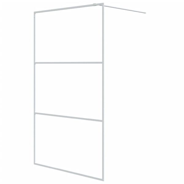 vidaXL Walk-in Shower Wall White 115x195 cm Clear ESG Glass