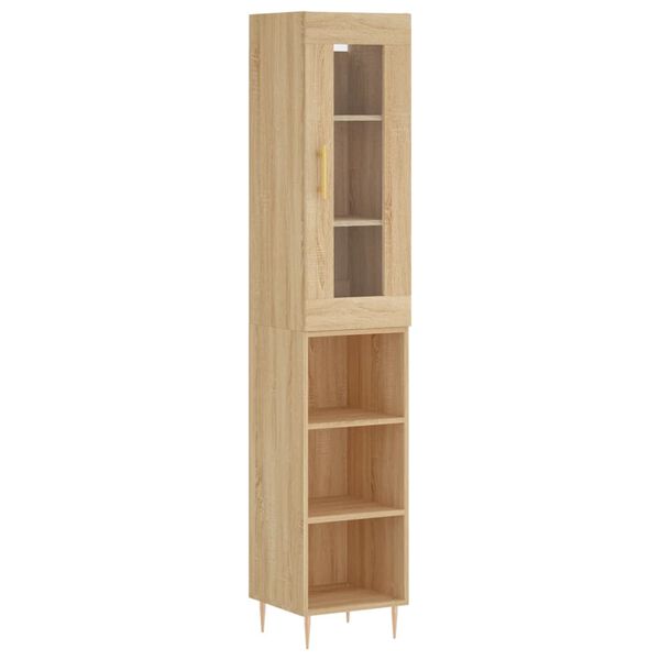 vidaXL Highboard Sonoma Oak 34.5x34x180 cm Engineered Wood