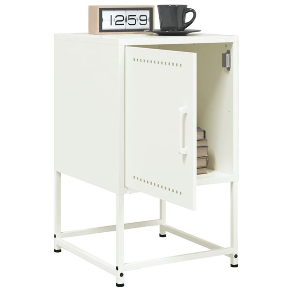 vidaXL Bedside Cabinets 2 pcs White 36x39x60.5 cm Steel