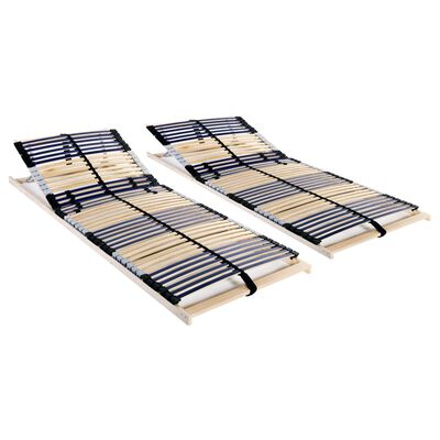 vidaXL Slatted Bed Bases 2 pcs with 42 Slats 7 Zones 80x200 cm