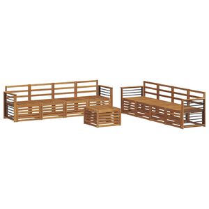 vidaXL Sofa Sets 9 pcs Natural Solid Acacia Wood