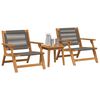 vidaXL Garden Chairs with Table 3 pcs Grey Solid Acacia Wood