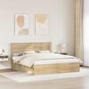 vidaXL Bed Frame with Headboard Sonoma 180 x 200 cm Solid Pine Wood