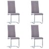 vidaXL Cantilever Dining Chairs 4 pcs Taupe Fabric