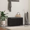 vidaXL Hall Bench with Cushion with Storage Black Oak 80 x 46 x 46 cm