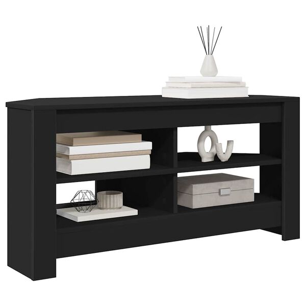vidaXL Corner TV Cabinet Black 102 x 40.5 x 45 cm Engineered Wood