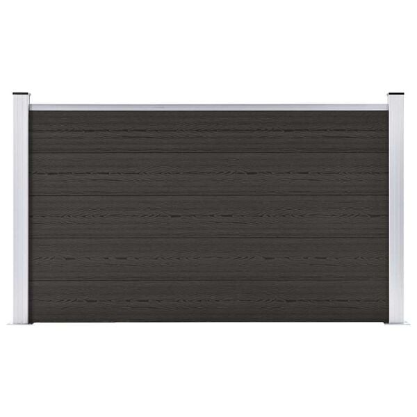 vidaXL Fence Panel WPC 180x105 cm Black