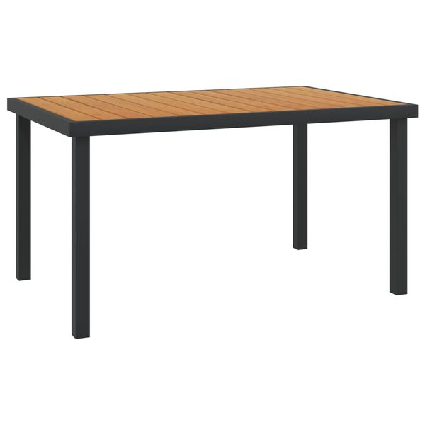 vidaXL Garden Table Brown 140x90x74 cm Aluminium and WPC