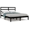 vidaXL Bed Frame without Mattress Black 150x200 cm Solid Wood