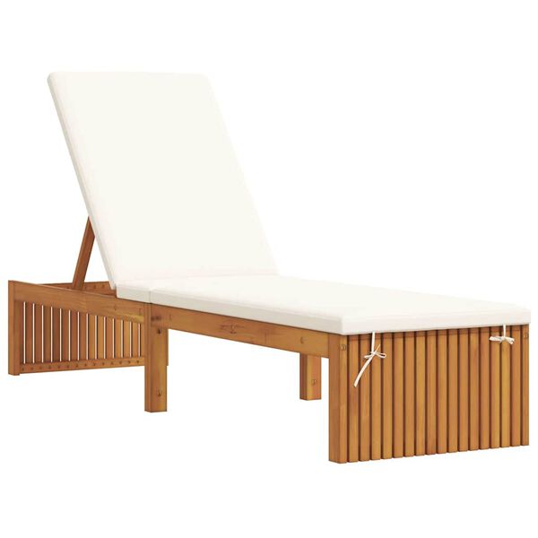 vidaXL Sun Lounger Reclining Brown 200 x 55 x 94cm Solid Acacia wood