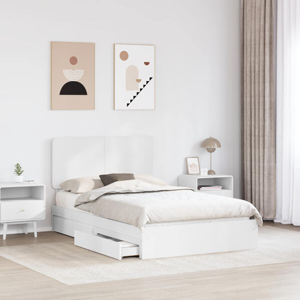 vidaXL Storage Bed with Headboard White 120 x 190 cm Engineered Wood