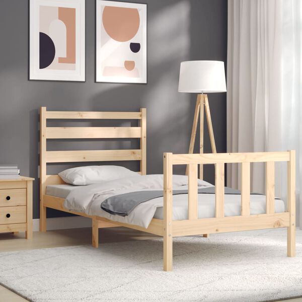 vidaXL Bed Frame without Mattress 90x200 cm Solid Wood Pine