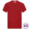 Fruit of the Loom Original T-shirts 5 pcs Red XXL Cotton