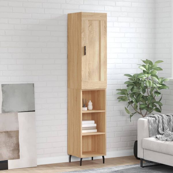 vidaXL Highboard Sonoma Oak 34.5x34x180 cm Engineered Wood
