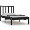 vidaXL Bed Frame without Mattress Black Solid Wood Pine 100x200 cm