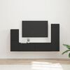 vidaXL TV Cabinet Set Wall-mounted 4 pcs Black Engineered Wood