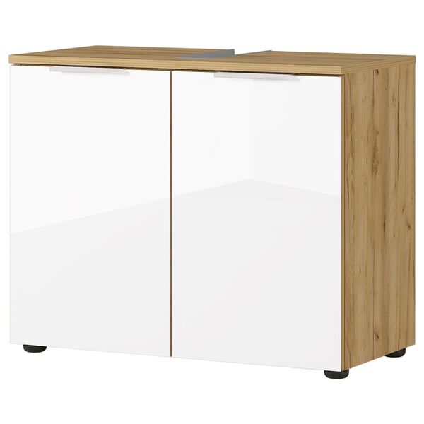 Germania Wash Basin Cabinet GW-Avino 34x70x58 cm White and Navarra-oak