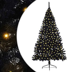 vidaXL Artificial Pre-lit Christmas Tree Black 180 cm PVC