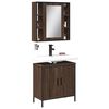 vidaXL 2 Piece Bathroom Furniture Set Brown Oak Engineered Wood