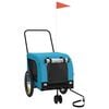 vidaXL Pet Bike Trailer | Blue and Black | Oxford fabric, iron, PVC