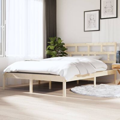 vidaXL Bed Frame 135x190 cm Double Solid Wood