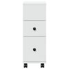 vidaXL Narrow Bathroom Cabinet with Wheels White Engineered Wood