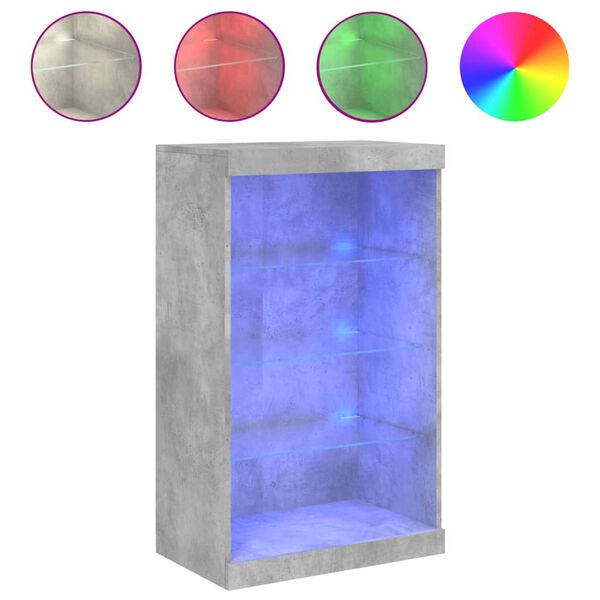 vidaXL Sideboard with LED Lights Concrete Grey 60.5x37x100 cm