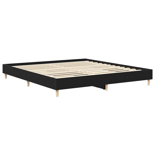 vidaXL Bed Frame Black Oak 180 x 200 cm Engineered wood