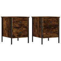 vidaXL Bedside Cabinets 2 pcs Smoked Oak 40x42x50 cm Engineered Wood