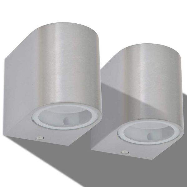 vidaXL Outdoor LED Wall Lights 2 pcs Round Downwards