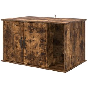 vidaXL Cat House Smoked Oak 85 x 55 x 50.5 cm Engineered Wood