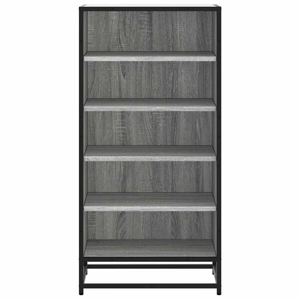 vidaXL Shoe Rack Grey Sonoma 48x38x97.5 cm Engineered Wood