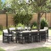 vidaXL Garden Dining Set 9 pcs Black Powder-Coated Steel