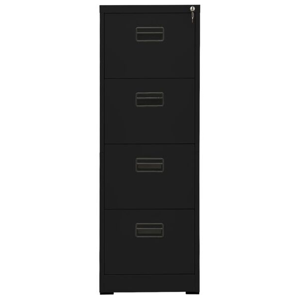 vidaXL Filing Cabinet Black 46x62x133 cm Steel