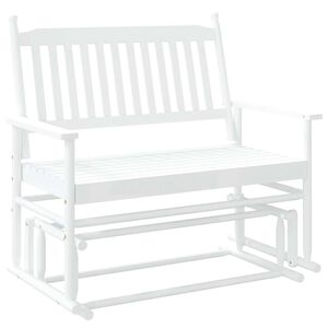vidaXL Glider Bench White 118x70x104,5 cm Solid Wood Poplar