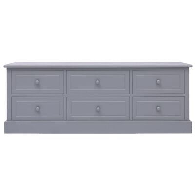 vidaXL TV Cabinet Dark Grey 108x30x40 cm Solid Wood Paulownia